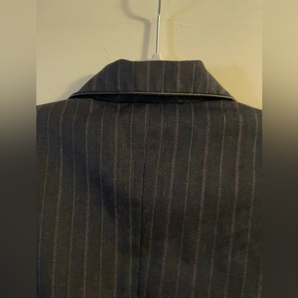 Banana Republic Charcoal Gray Pink White Pinstripe Wool Blazer Size 8 - Picture 14 of 14